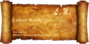 Lakos Mihály névjegykártya